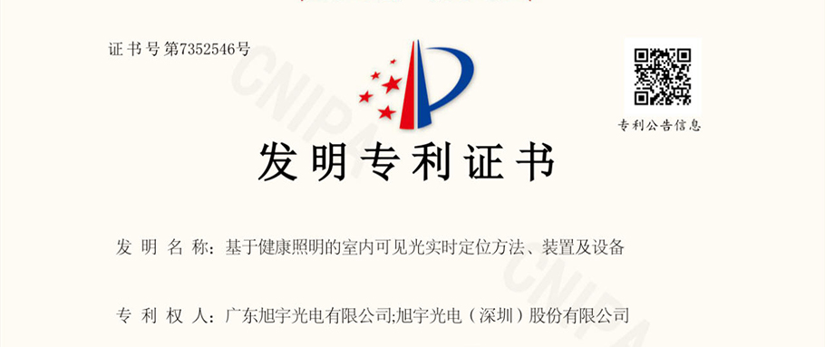 喜報(bào) | 旭宇光電榮獲可見光通信領(lǐng)域國家發(fā)明專利授權(quán)